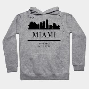 MIAMI FLORIDA BLACK SILHOUETTE SKYLINE ART Hoodie